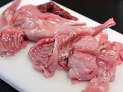 Cutting raw a rabbit