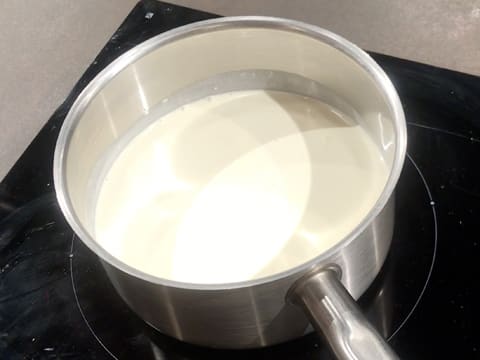 Pour the whipping cream in a saucepan and place on the stove