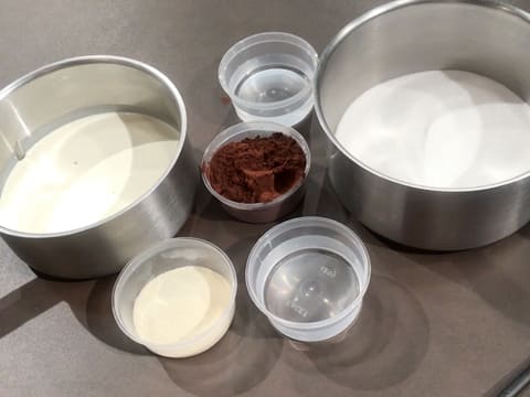 All ingredients for the chocolate icing