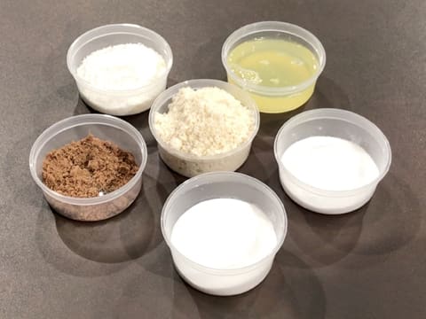 All ingredients for the coconut Dacquoise biscuit