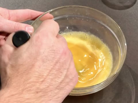 Combine the ingredients in the bowl with the whisk