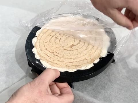 Remove the cling film from the silicone mould