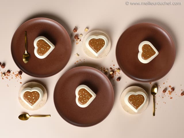 Mini Heart Cakes with Praliné & Gianduja