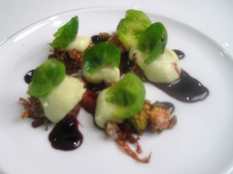 Lobster Two Ways, Mixed Cabbage Purée and Hibiscus Flower Mulled Wine Syrup - 100