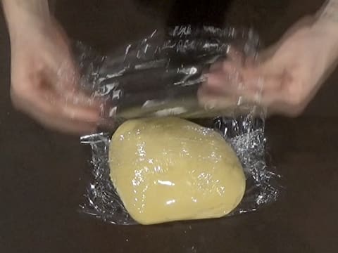 Wrap the brioche ball with cling film