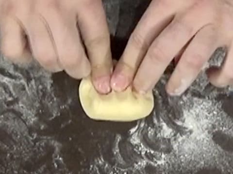Press the dough in the centre with your fingers