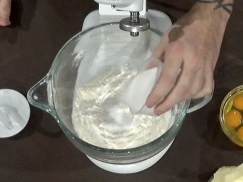 Add the castor sugar over the flour in the bowl