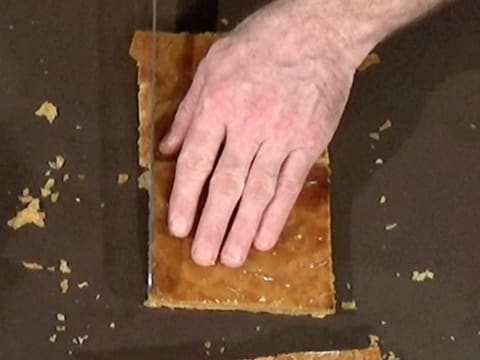 Trim the two pastry scraps with a knife