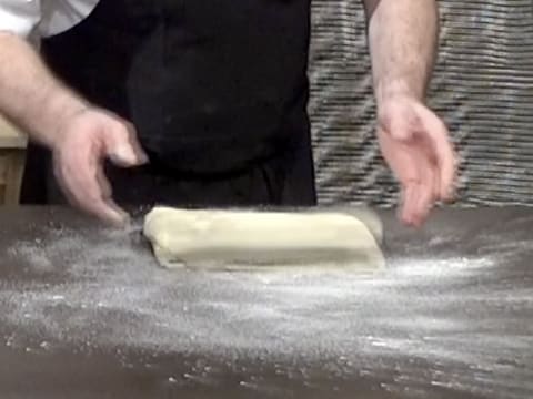 Place the dough on the floured kitchen workbench