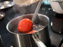 Peeling a tomato