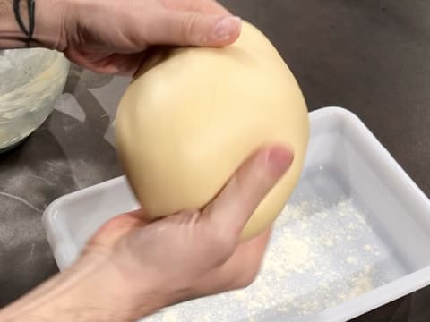 Shape the brioche dough into a ball