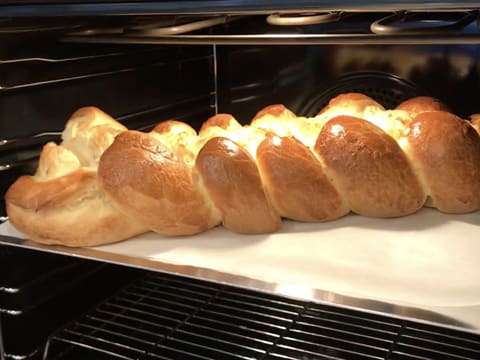 The brioche is baking in the oven