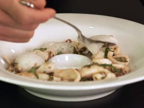 Seared Baby Squid with Cockles & Samphire - 40