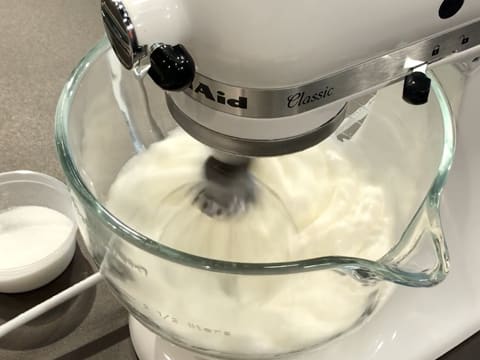 Beat the egg whites and sugar