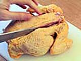 To cut raw (poultry) for grilling - 4