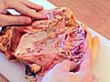 To cut raw (poultry) for grilling - 6