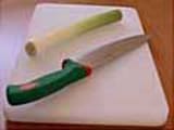 Trimming leeks into a julienne - 1