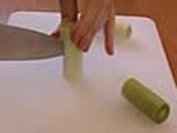 Trimming leeks into a julienne - 3