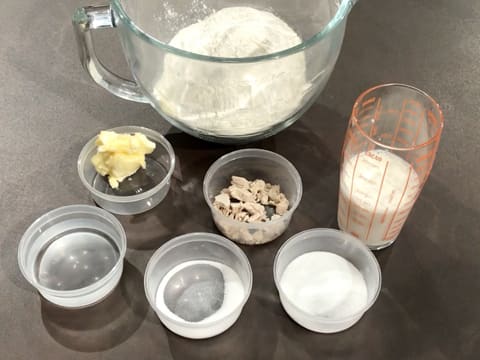 All ingredients for white bread