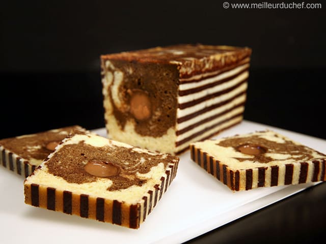 Zebra Loaf Cake, Chocolate & Coffee Insert