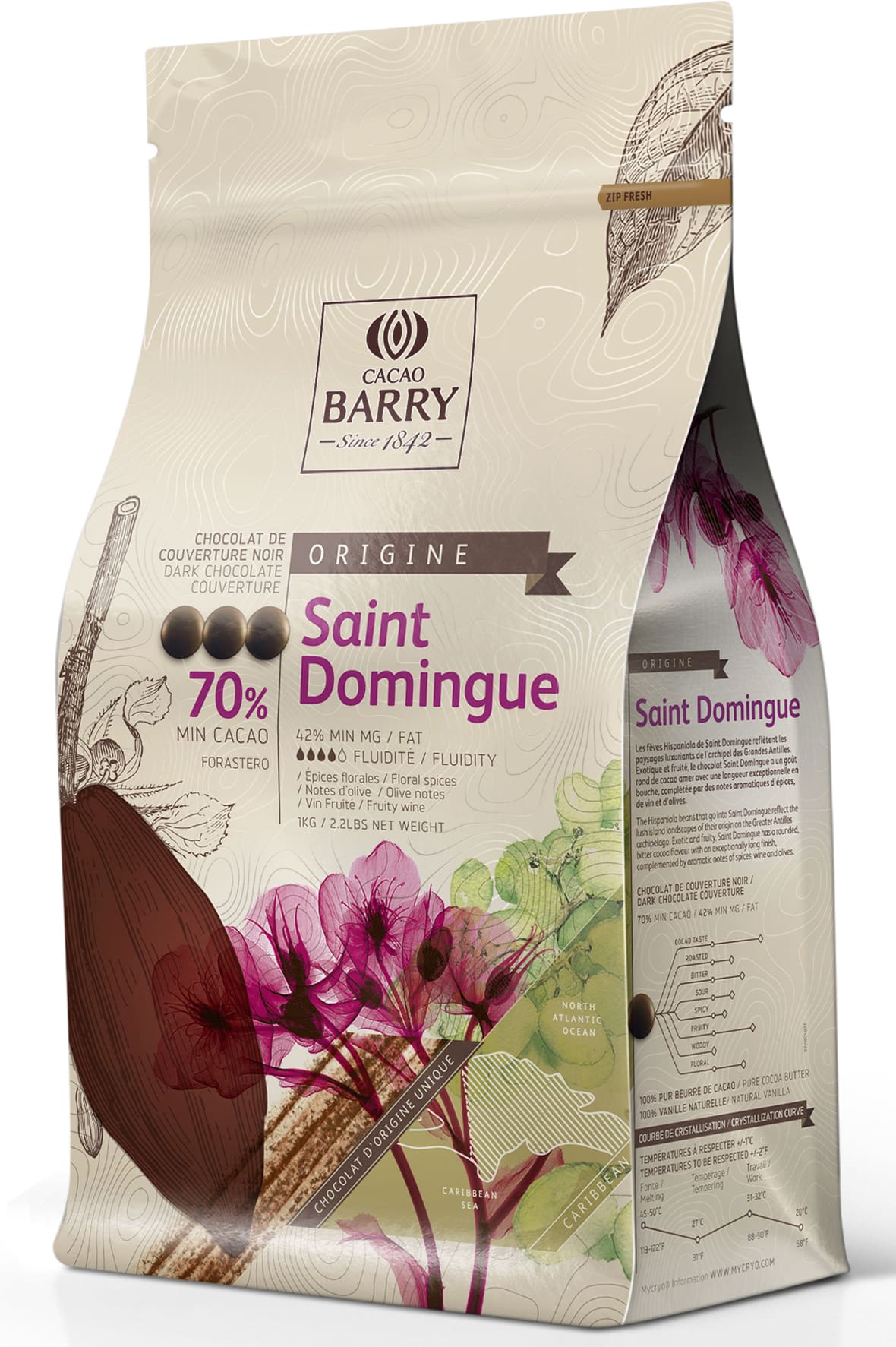 Chocolat noir Saint Domingue 70% Cacao Barry.*ATTR