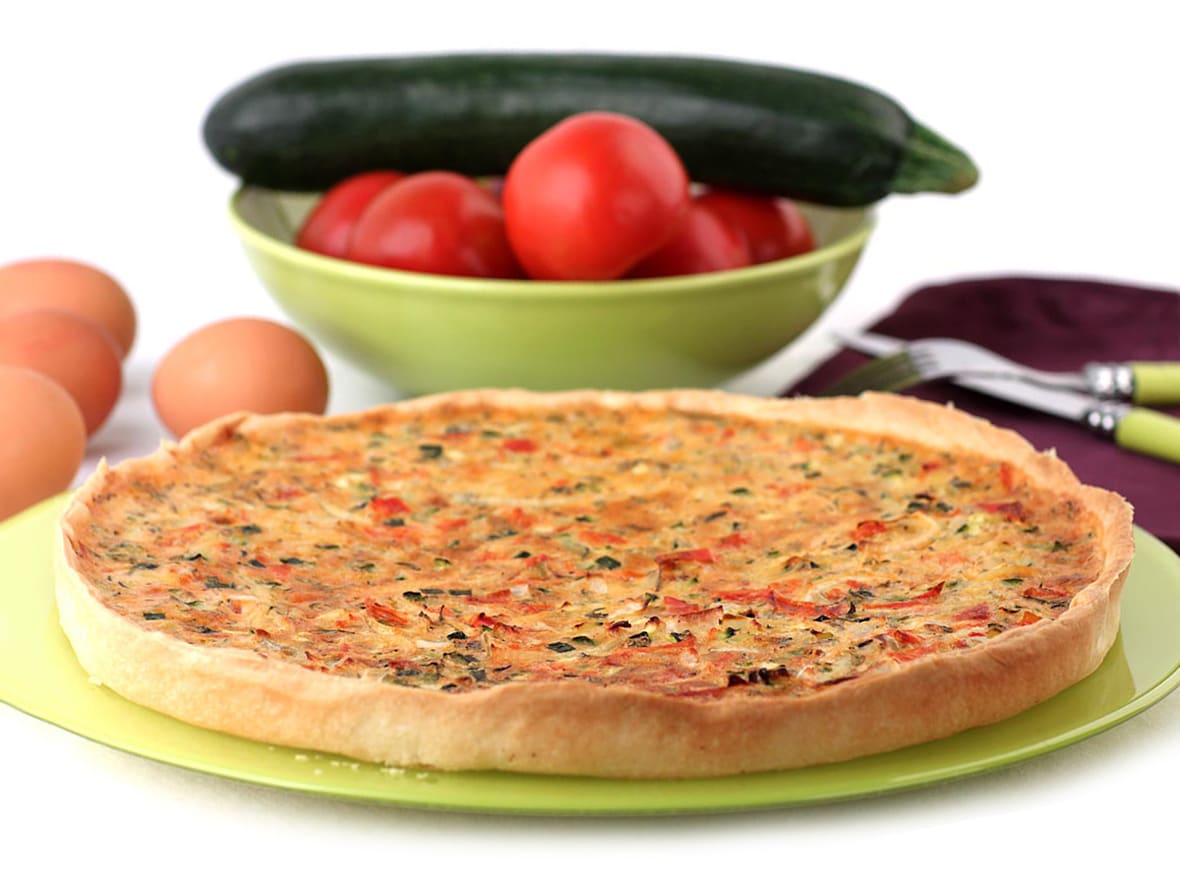 Tarte aux courgettes et aux tomates.*ATTR