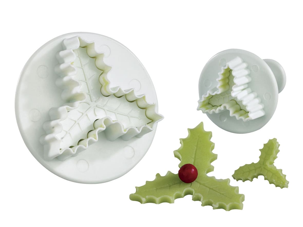 Découpoir avec poussoir feuille de houx.*ATTR