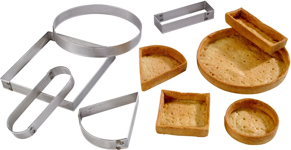 Rectangle et cercle à tarte perforés.*ATTR