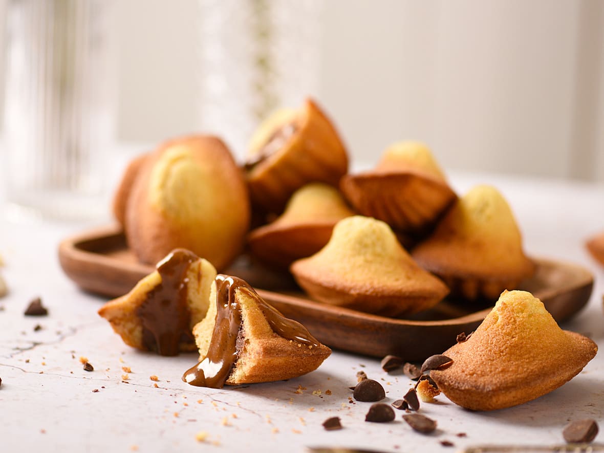 Madeleines cœur fondant chocolat.*ATTR