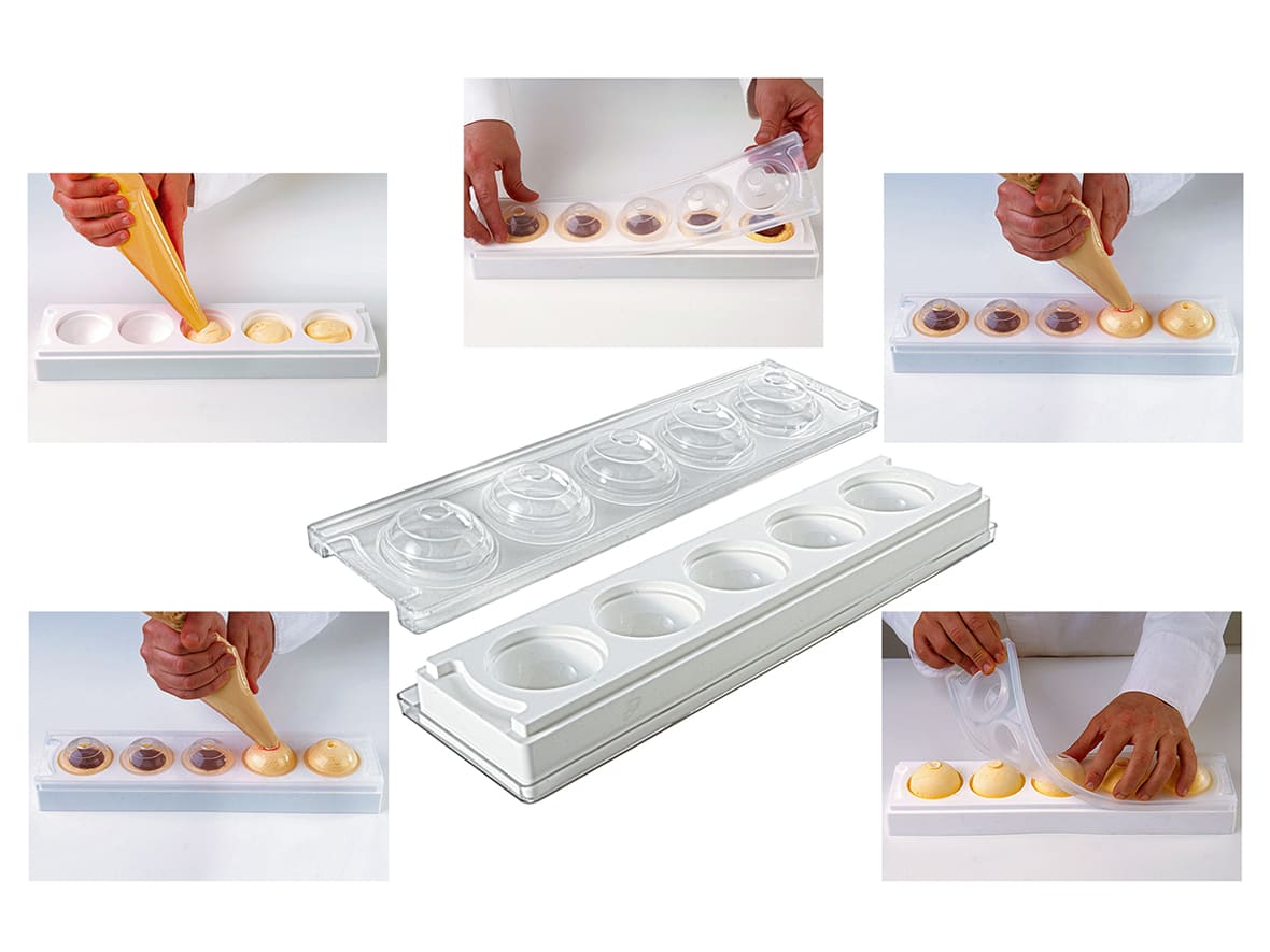 Dosage dans un moule demi-sphère.*ATTR