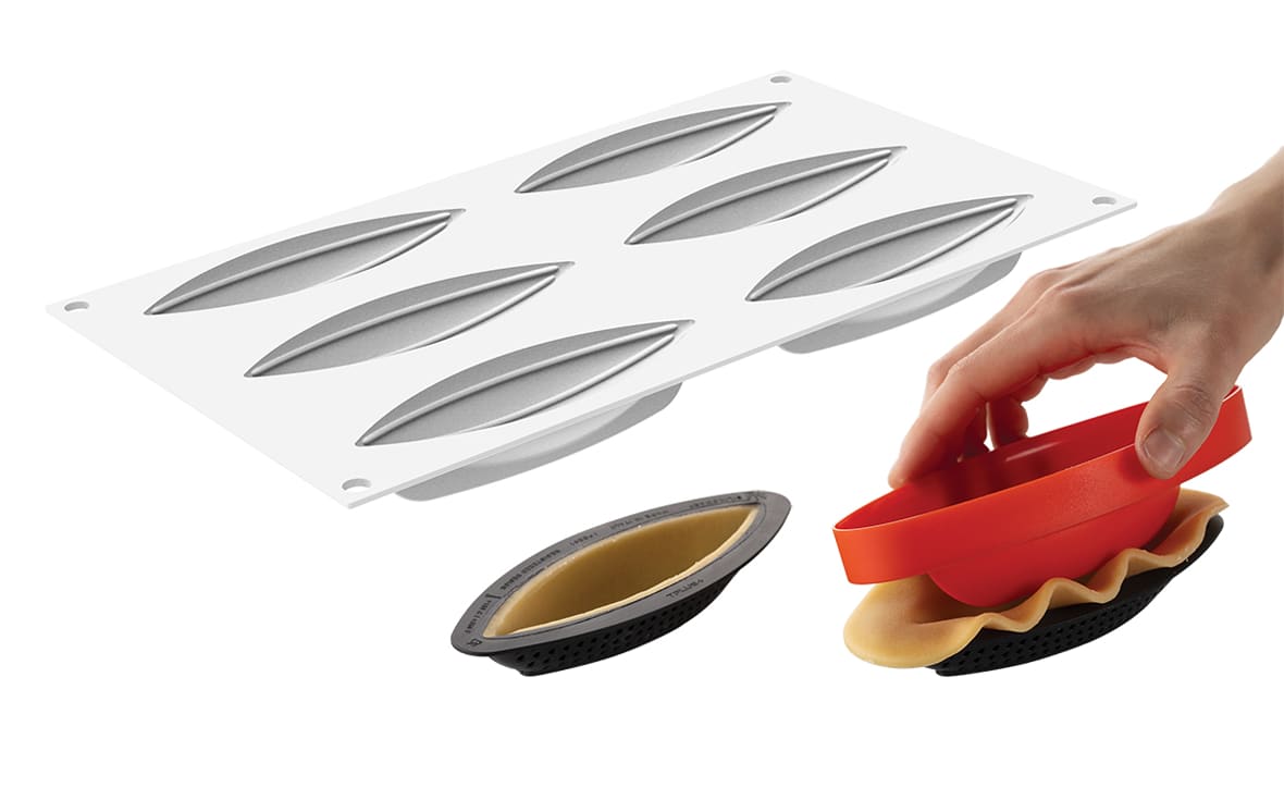 Moule silikomart 6 tartes cabosses.*ATTR