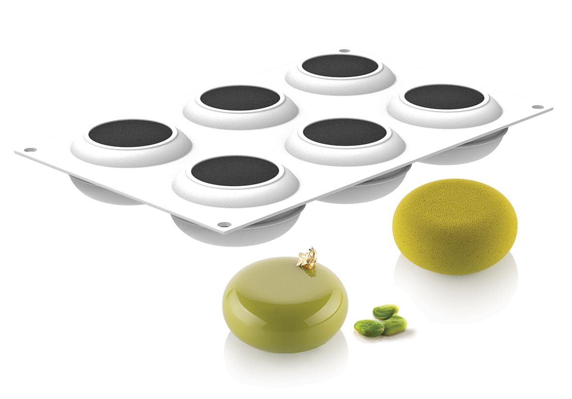 Moule silicone 6 ronds bombés Silikomart.*ATTR