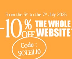 Save 10% this weekend with the code SOLEIL10*ATTR