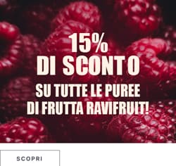 Natale è più dolce con un tocco di frutta 15% di sconto su tutte le puree di frutta Ravifruit!*ATTR