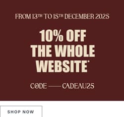 Save 10% this weekend with the code cadeau25*ATTR