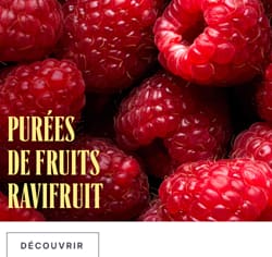 Des saveurs authentiques et des fruits prêts à l'emploi :découvrez les purées de fruits Ravifruit pour tous vos desserts d'été !*ATTR