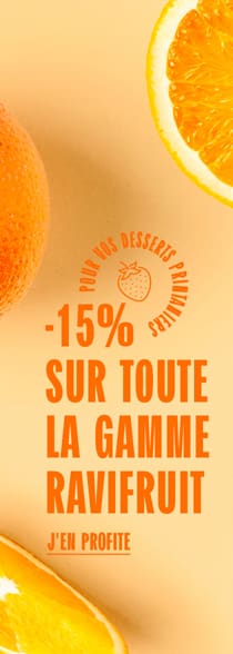Pour vos desserts printaniers, profitez de -15% sur toutes les purées de fruit Ravifruit !*ATTR