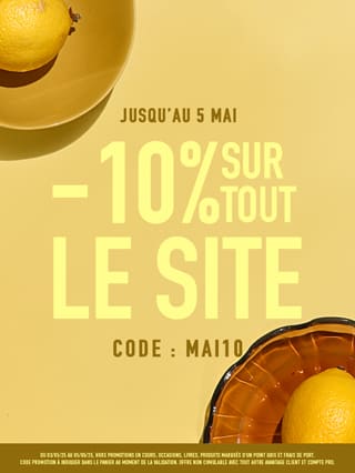 -10% sur tout le site avec le code mai10*ATTR