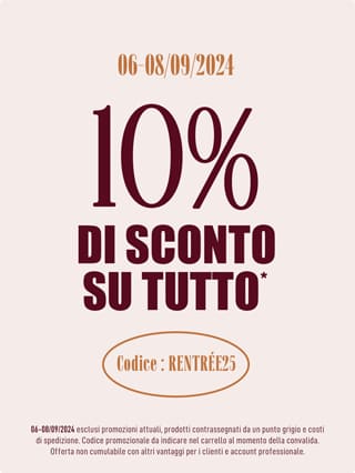 10% di sconto su tutto, codice : RENTREE25*ATTR