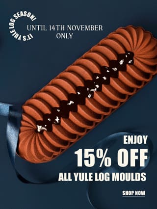 Enjoy 15% off all yule log moulds*ATTR