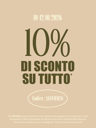 10% di sconto su tutto il sito con codice janvier26*ATTR