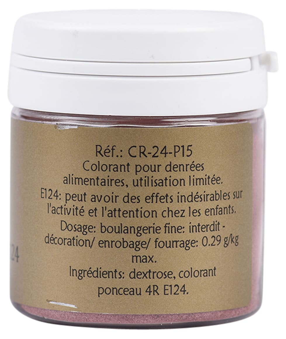 Colorante alimentare in polvere rosso lampone - idrosolubile - 25 g -  Selectarôme - Meilleur du Chef