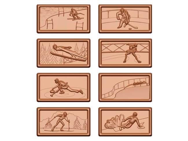 Stampo per cioccolatini - Sport invernali