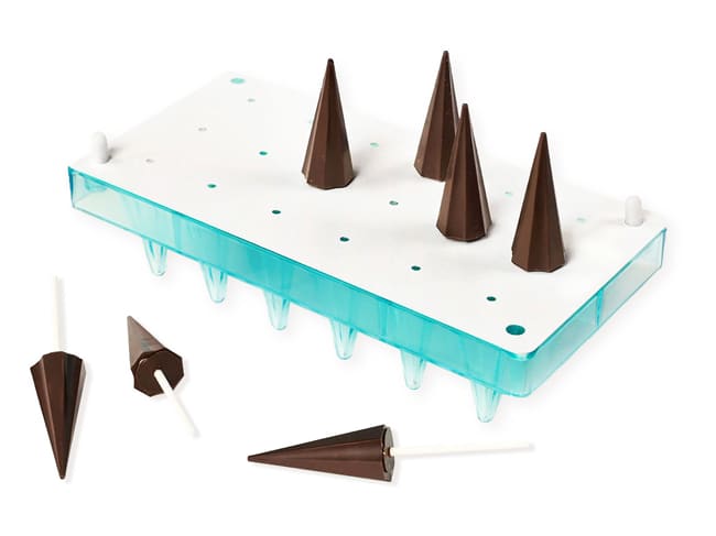Stampo per 18 lecca-lecca di cioccolato - Distanziatore + 20 bastoncini