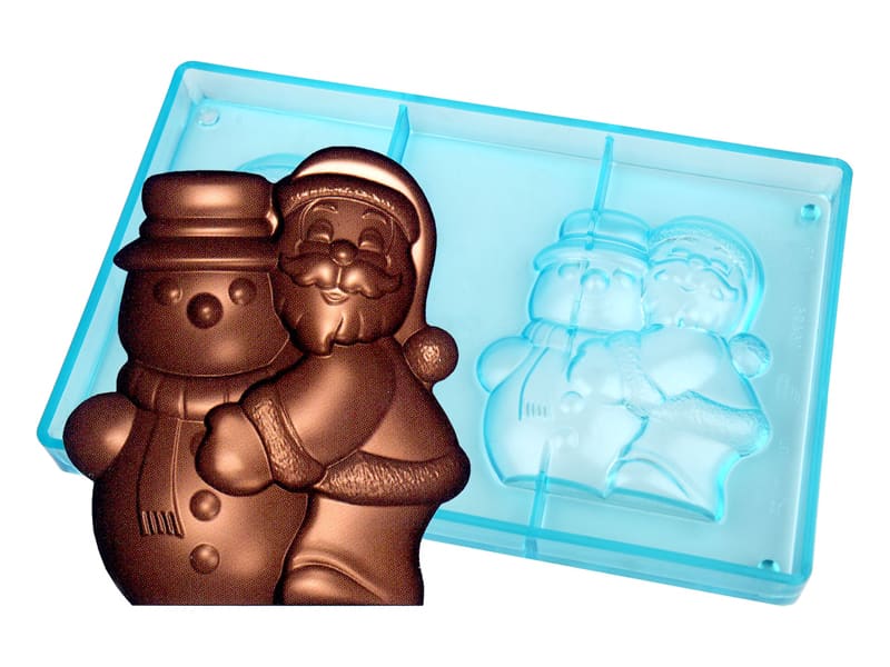 Stampini Di Silicone Per Natale – 2 Pezzi Con Forme Babbo Natale, Pupazzo Di Neve, Albero, Per Cioccolatini E Dolci