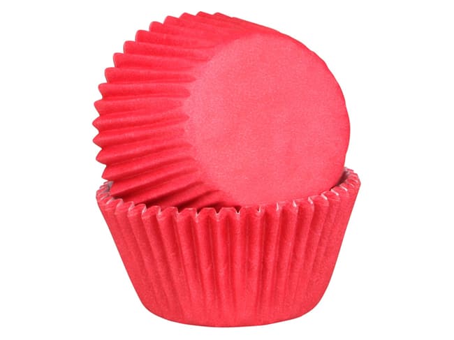 Pirottini per cupcake compostabili - Scatola di 45 - Rosso - Chevalier Diffusion