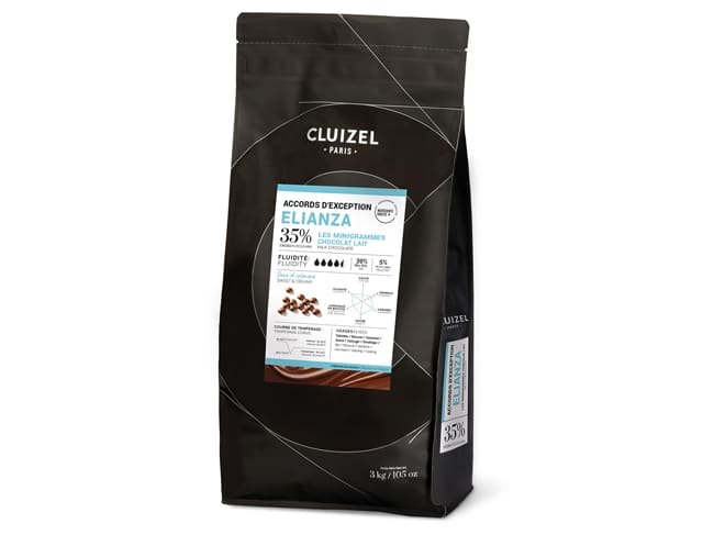 Cioccolato al latte Elianza 35% - 35% cacao - 3 kg - Cluizel