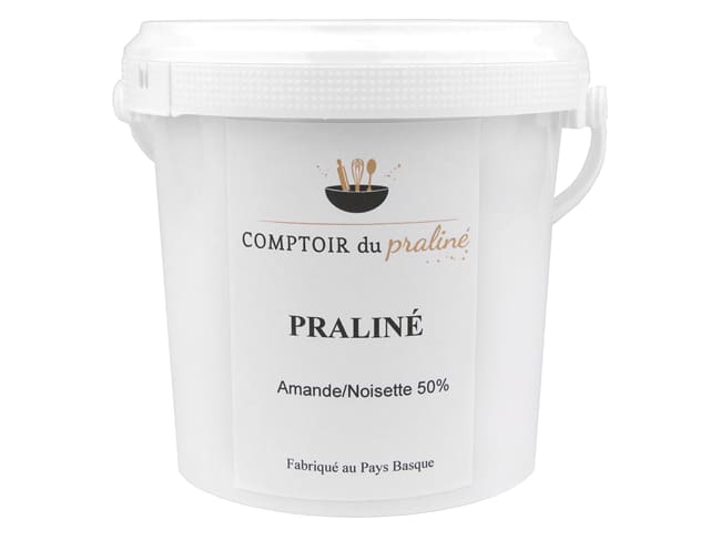 Pralinato artigianale 50% mandorle/nocciole - 1 kg - Comptoir du Praliné