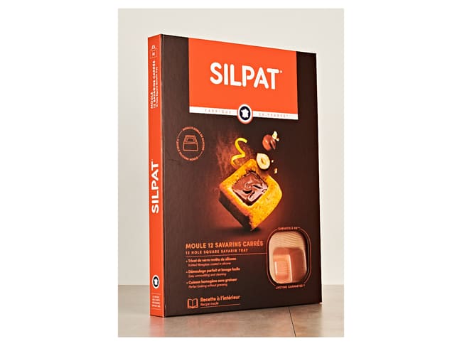 Stampo silicone Silpat savarino quadrate - 12 impronta - 40 x 30 cm - Demarle