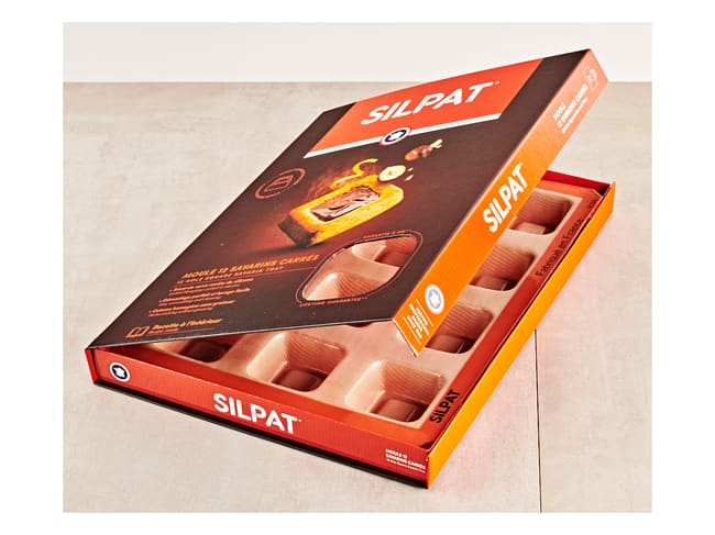 Stampo silicone Silpat savarino quadrate - 12 impronta - 40 x 30 cm - Demarle